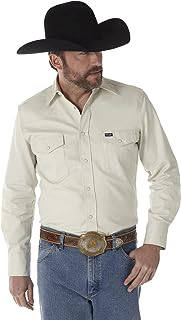 Men's Wrangler® Logo Long Sleeve Western Snap Print Shirt