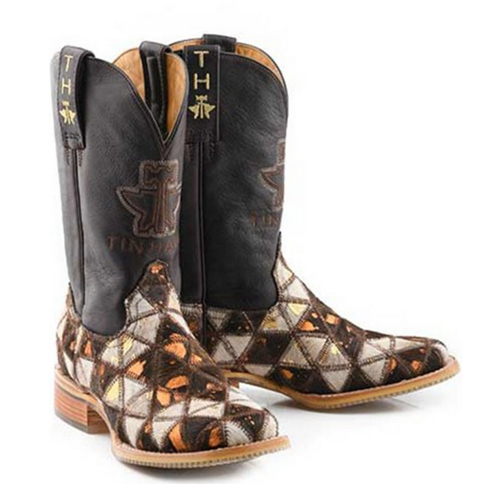 Ladies Tin Haul Shaggy Diamonds Square Toe Boots 14-021-0007-1474