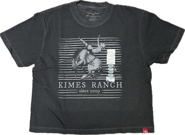 Kimes Ranch Ladies Bareback Grey Crop Top