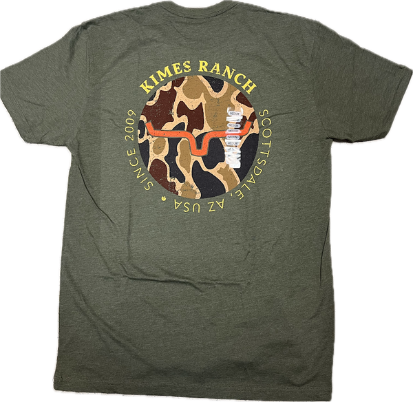 Kimes Ranch Mens Military Green Duck Camo T-Shirt