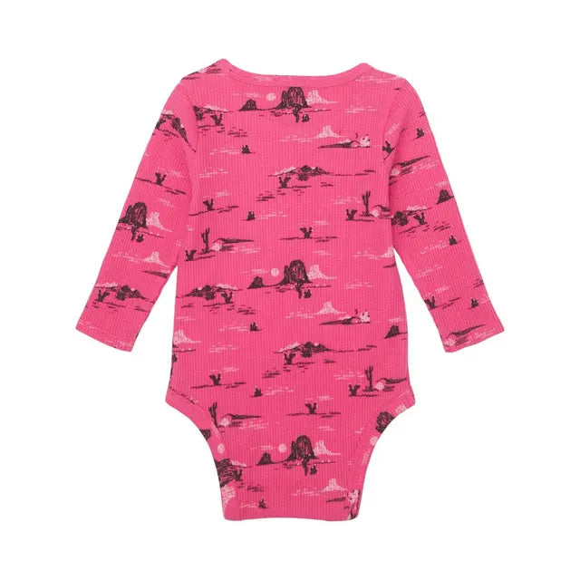 Wrangler Baby Girl Long Sleeve Pink Onesie 112356570