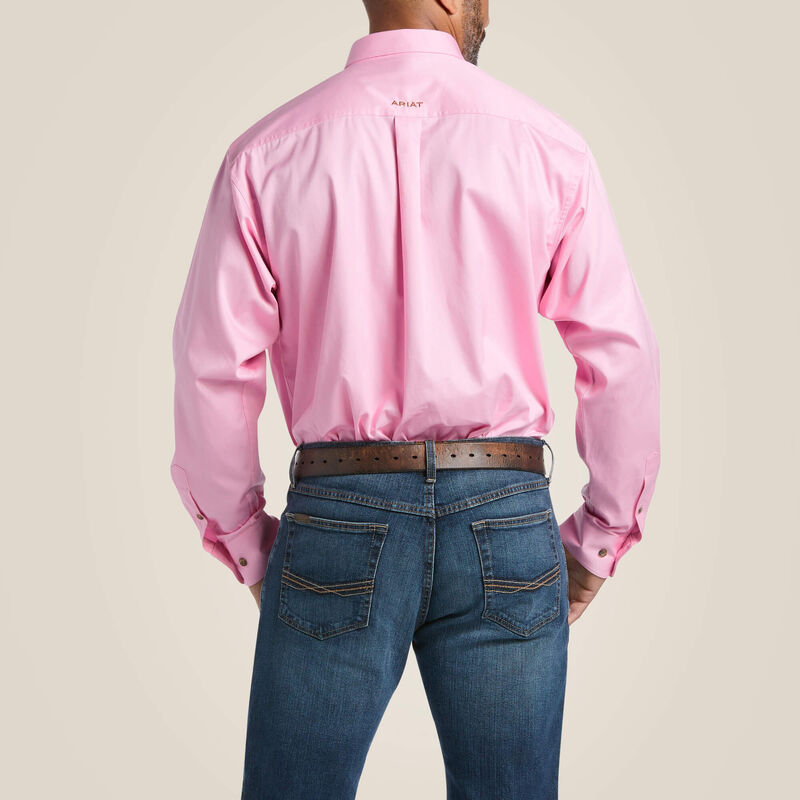 Ariat Men's Solid Twill Classic Fit Shirt - Prism Pink - 10016692