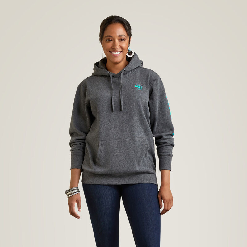 Ariat Ladies Logo Hoodie - Charcoal Heather - 10040811