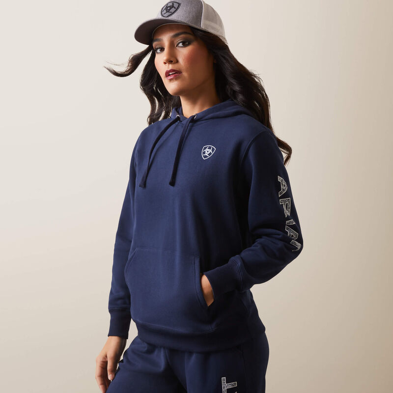 Ariat Ladies Logo Hoodie - Navy Eclipse - 10043446