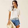 Ariat Ladies Tassel Top - Cloud Dancer - 10051292