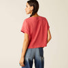 Ariat Ladies Lone Star T-Shirt Boxy Crop - Garnet Rose - 10051299