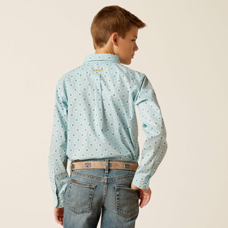 Ariat Boys Team Colton Classic Fit Shirt - Aqua- 10051406