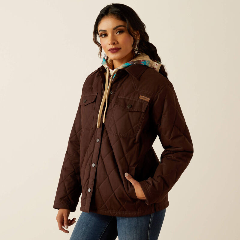 Ariat Women's Grizzly Quilted Barn Jacket - Mole - 10052401