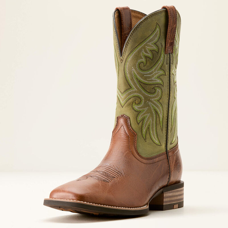 Ariat Men's Slinghsot Cowboy Boot - Dark Tan / Easy Green - 10053630