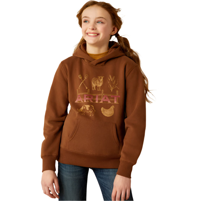 Ariat Kids Ranch Collections Hoodie - Soft Silt - 10053888