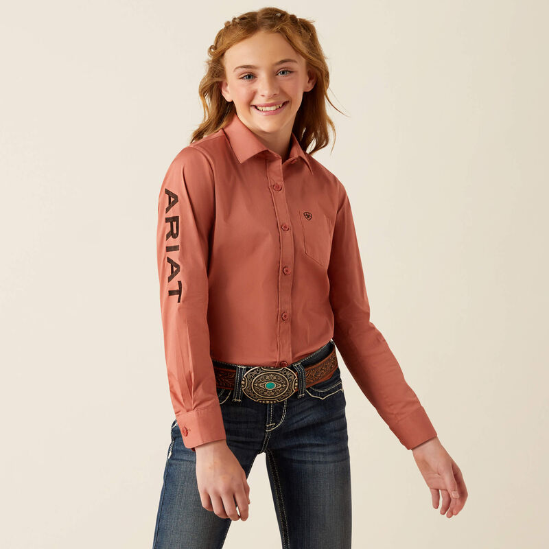 Ariat Girls Team Kirby Shirt - Light Mahogany - 10053944