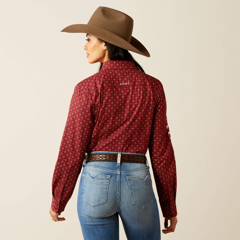 Ariat Ladies Team Kirby Stretch Shirt - Sanders Print - 10053949