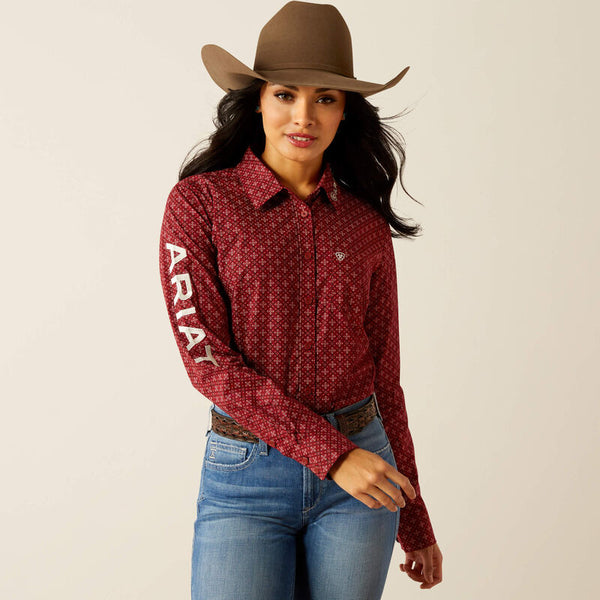 Ariat Ladies Team Kirby Stretch Shirt - Sanders Print - 10053949