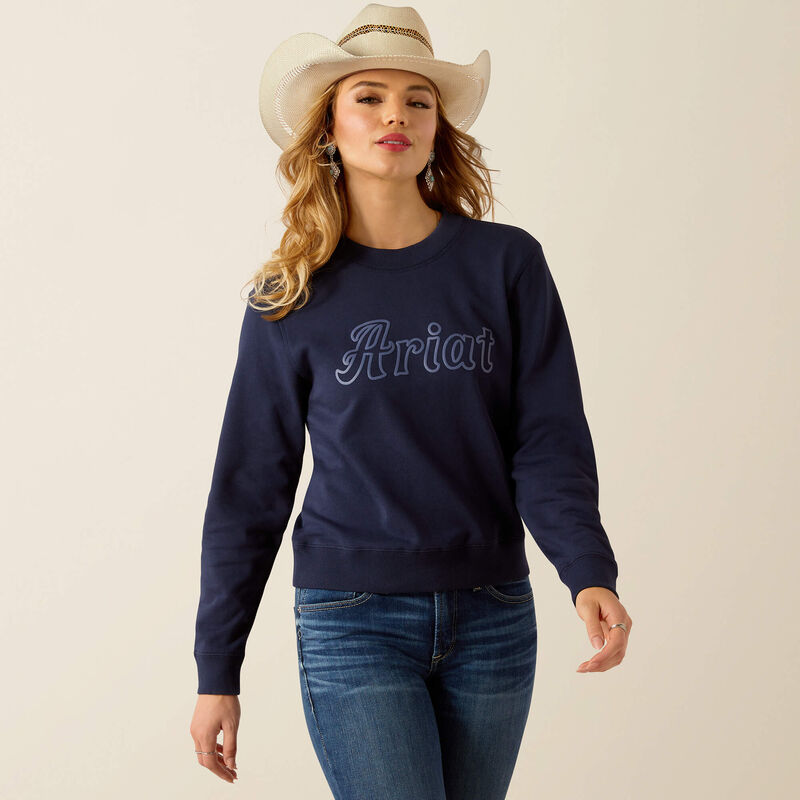 Ariat Ladies Essential Crew Sweatshirt - Black Iris - 10054501