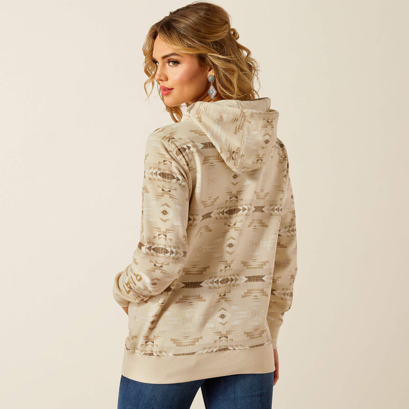 Ariat Ladies Logo 2.0 Hoodie - Sandstone Southwest Print - 10055021