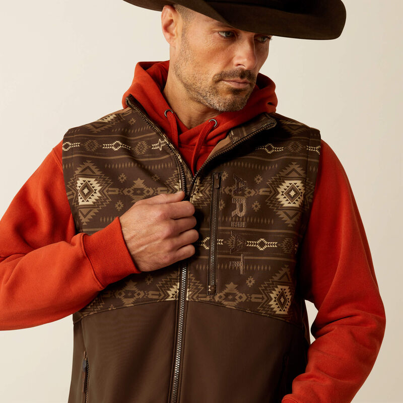 Ariat Men's Logan Softshell Vest - Bayan Bark Southwest Print - 10055415