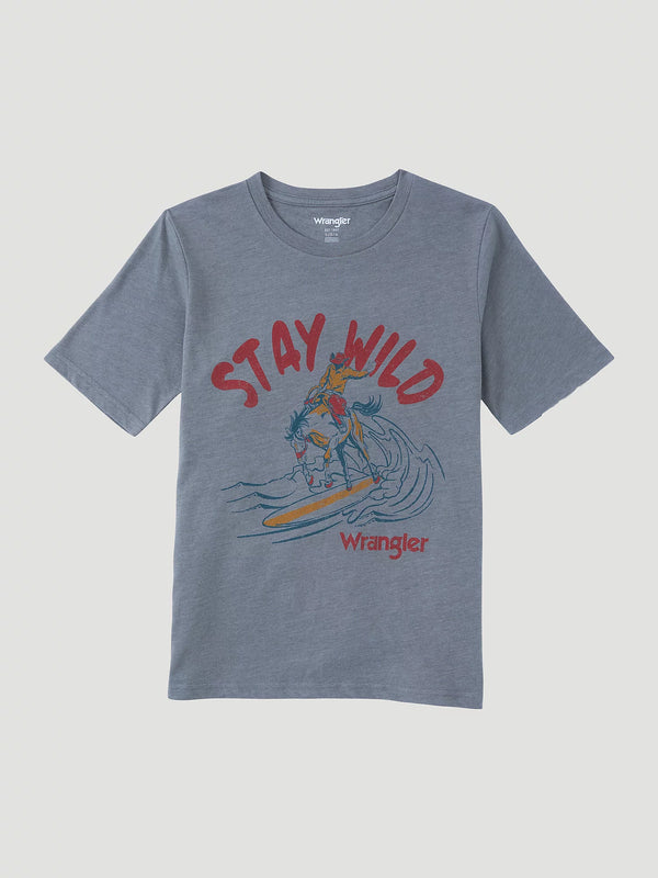 Wrangler Boy's Stay Wild Graphic T-Shirt in Graphite Heather 112347240