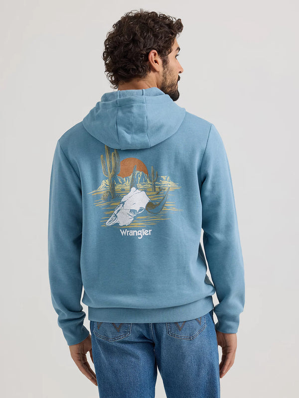 Wrangler Men's Desert Cacti Pullover Hoodie - Medium Blue - 112350105