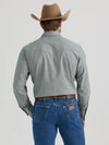 Men's Wrangler Cowboy Cut Work Chambray Long Sleeve Snap Shirt - Green Forest - 112352646