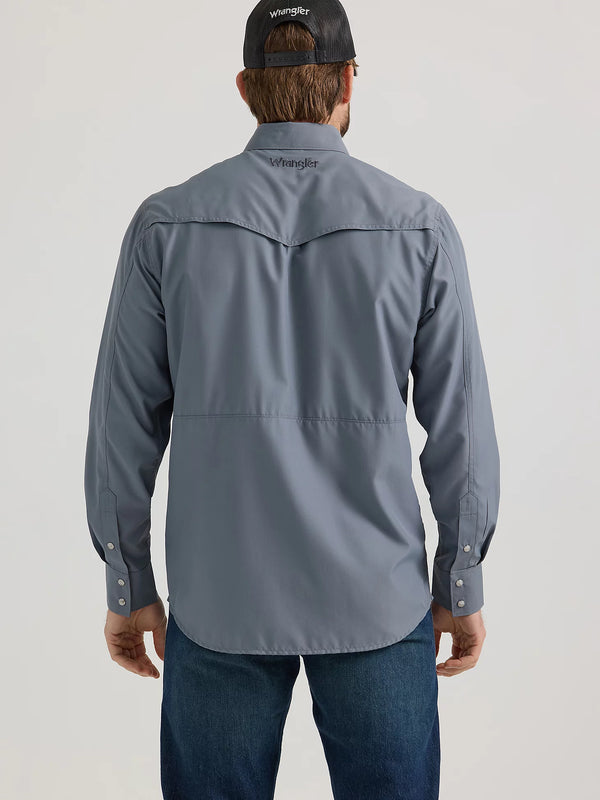 Men's Wrangler Performance Snap Long Sleeve Shirt - Flint Grey - 112352660