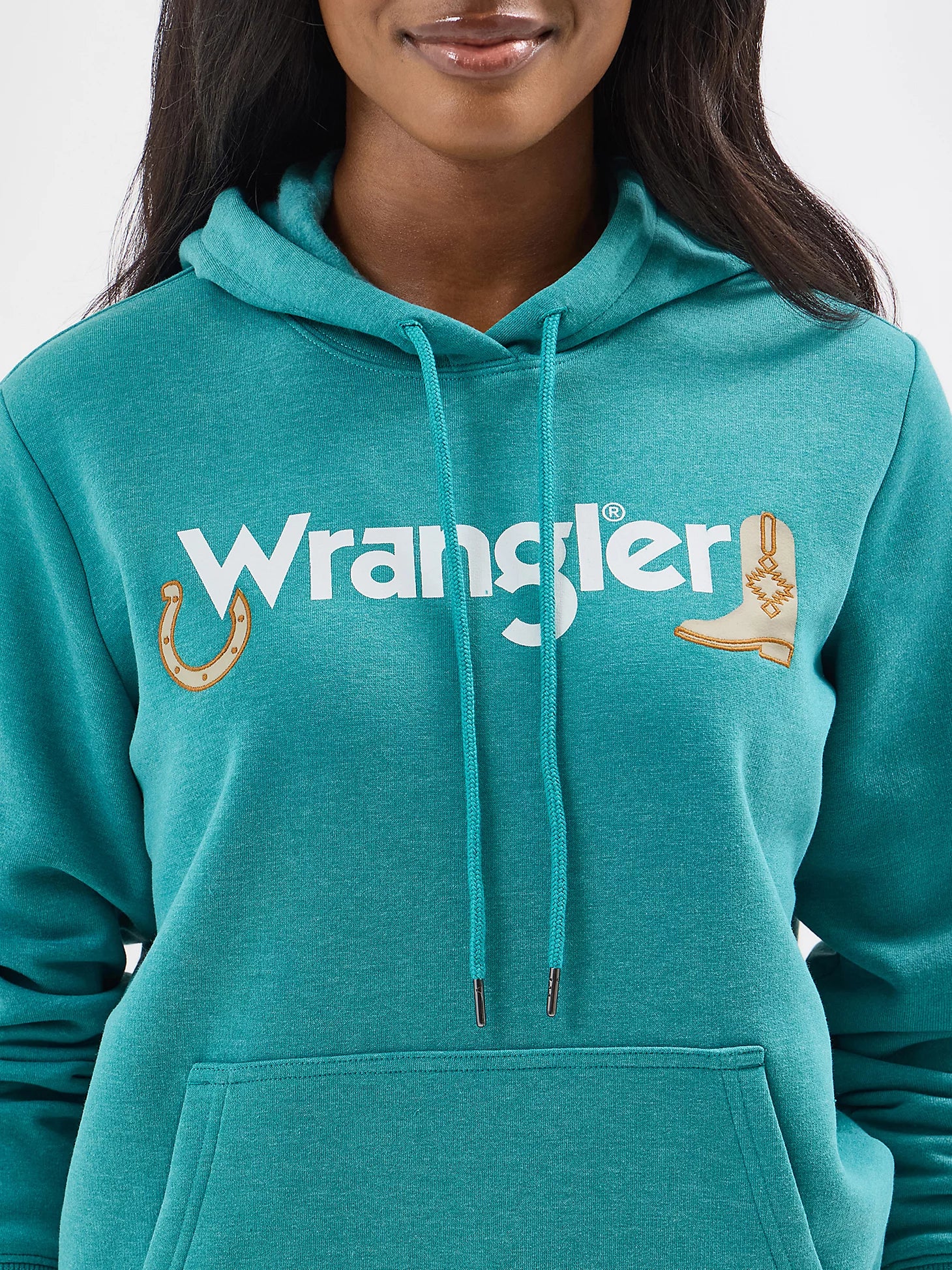 Wrangler Women's Graphic Hoodie - Green/Blue Slate - 112354401