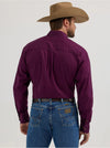 Wrangler Men's George Strait Solid Long Sleeve Button Down Shirt - Plum - 112356611