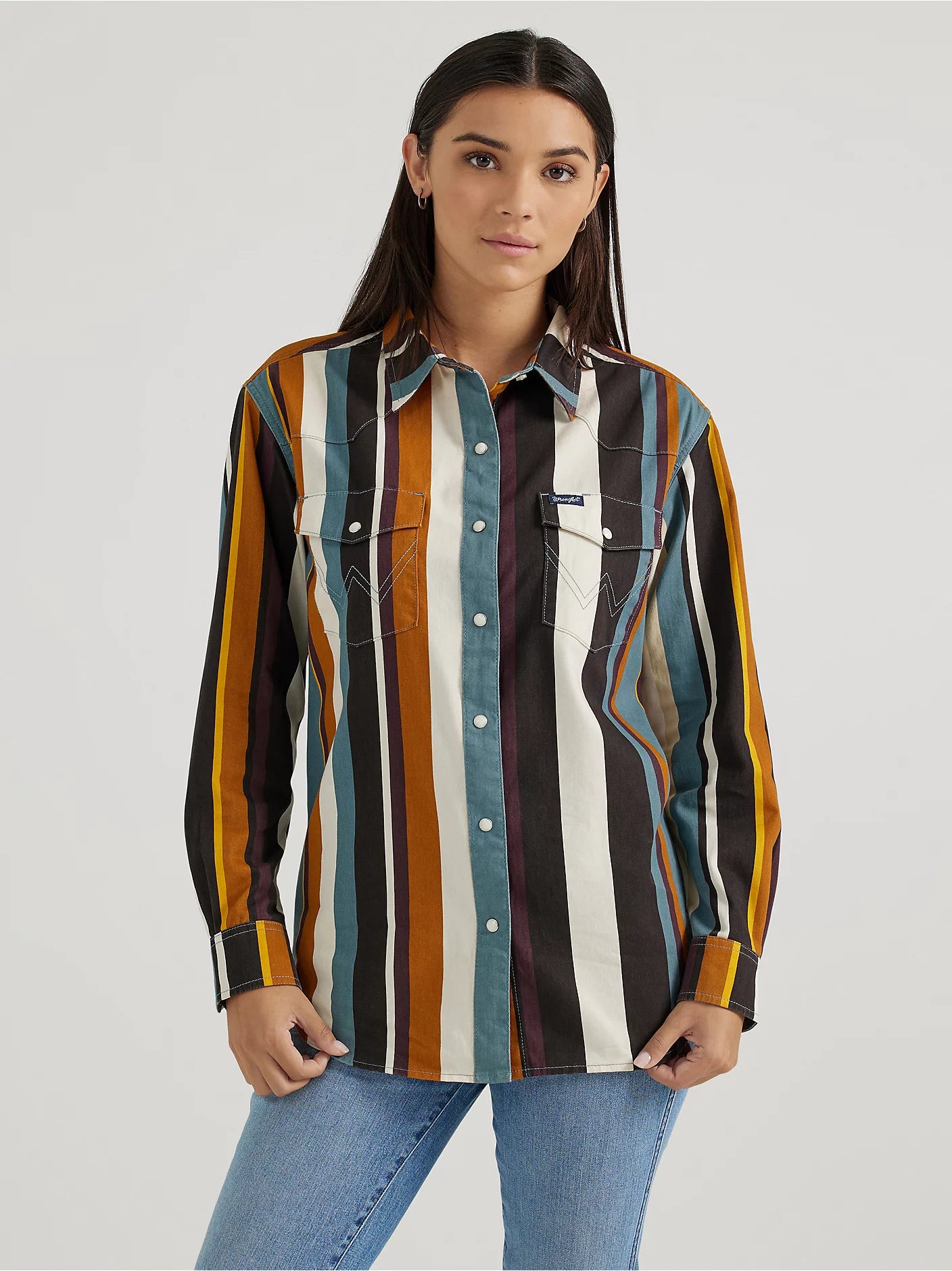 Wrangler Ladies Brushpopper Stripe Snap Shirt