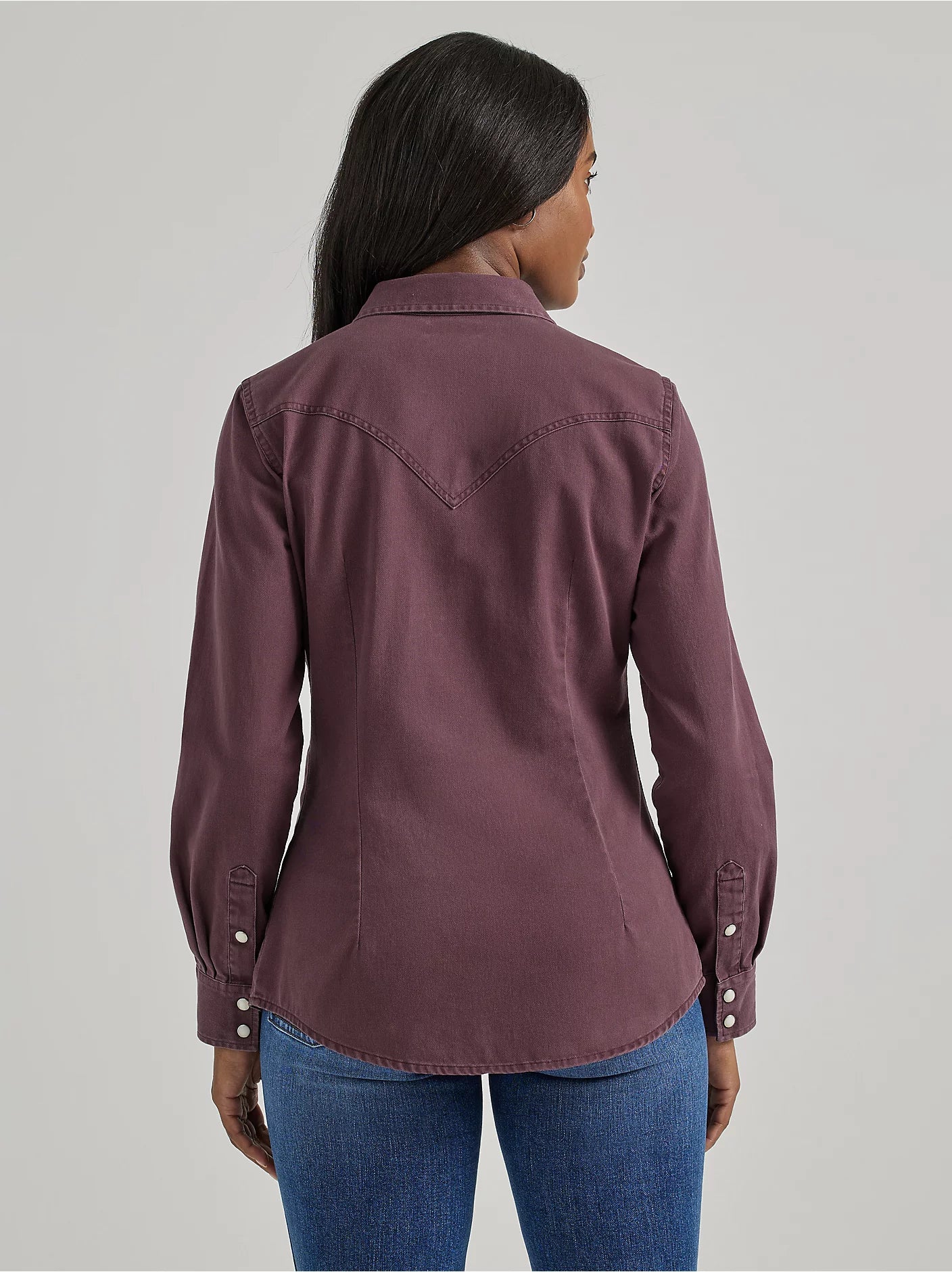 Wrangler Women's Long Sleeve Burgundy Retro Snap 112356659