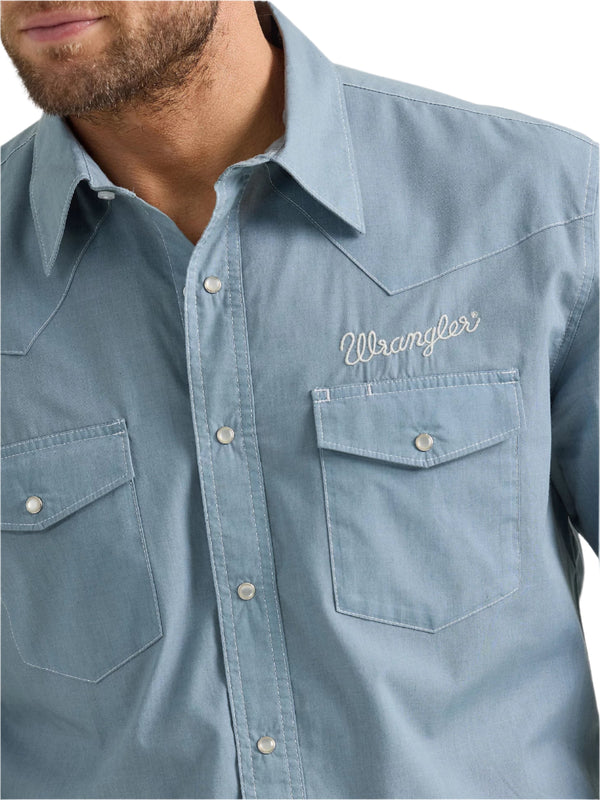 Wrangler Men's Vintage Inspired Western Snap Work Shirt-112360097