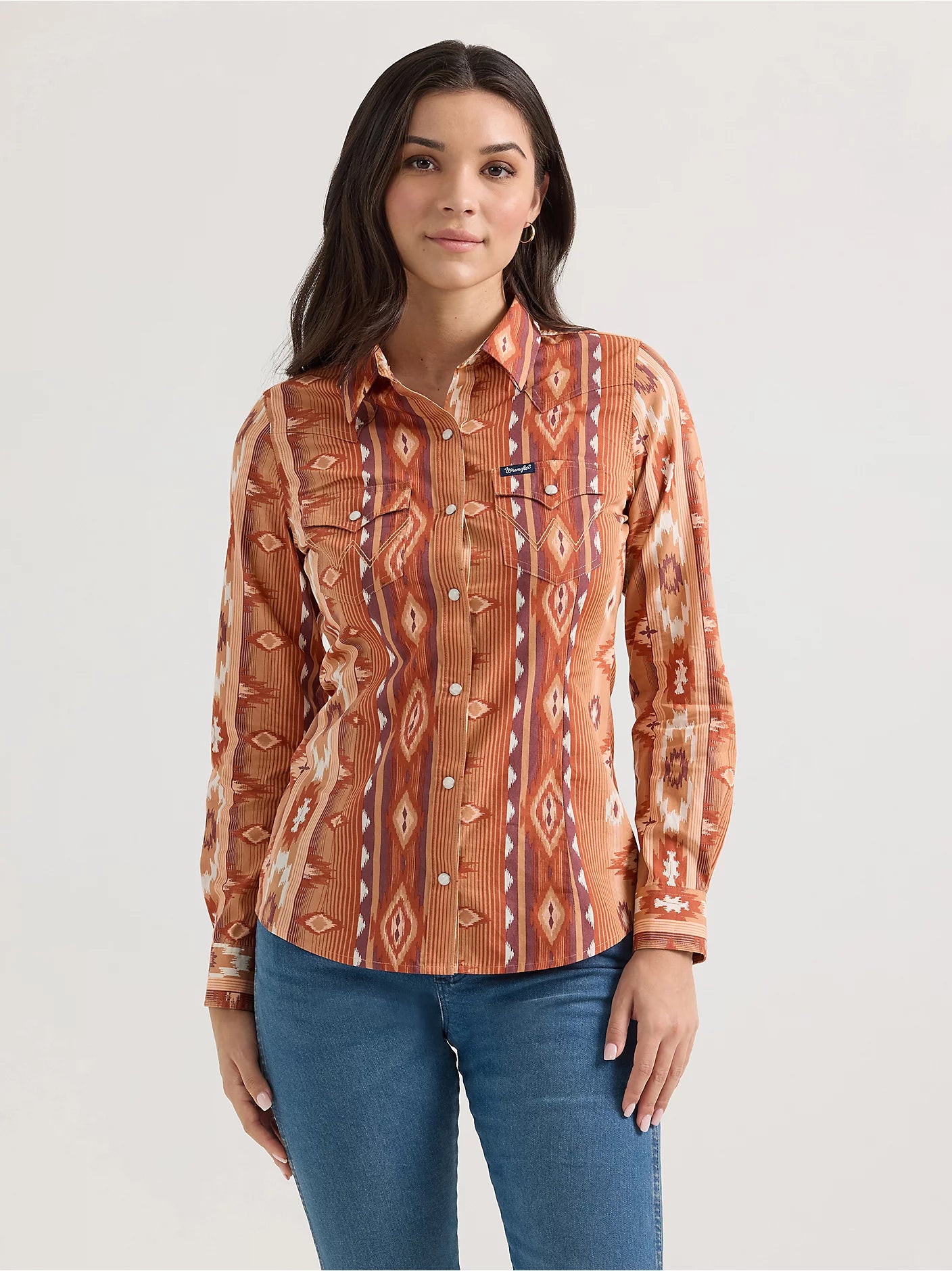 Wrangler Ladies Checotah Classic Western Snap Shirt-112361186