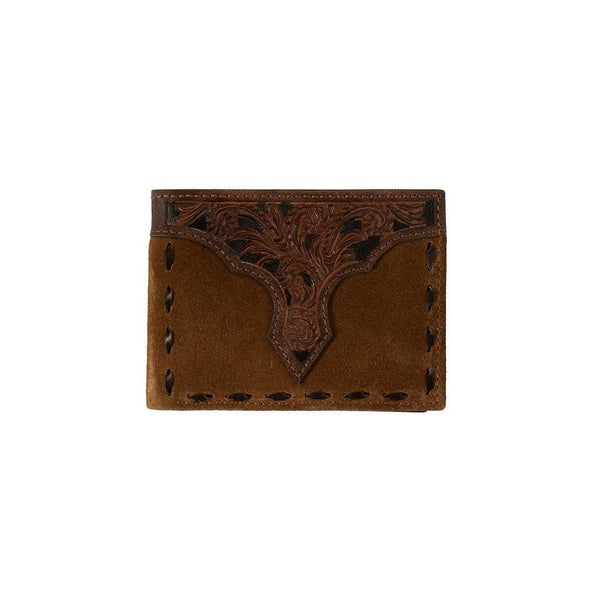 Nocona Western Wallet Mens Bifold Roughout Overlay Tan - N500045008