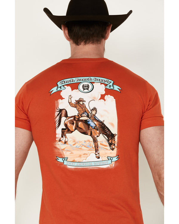 Cinch Men's Keep American Cowboy Short Sleeve Graphic T-Shirt MTT1690618