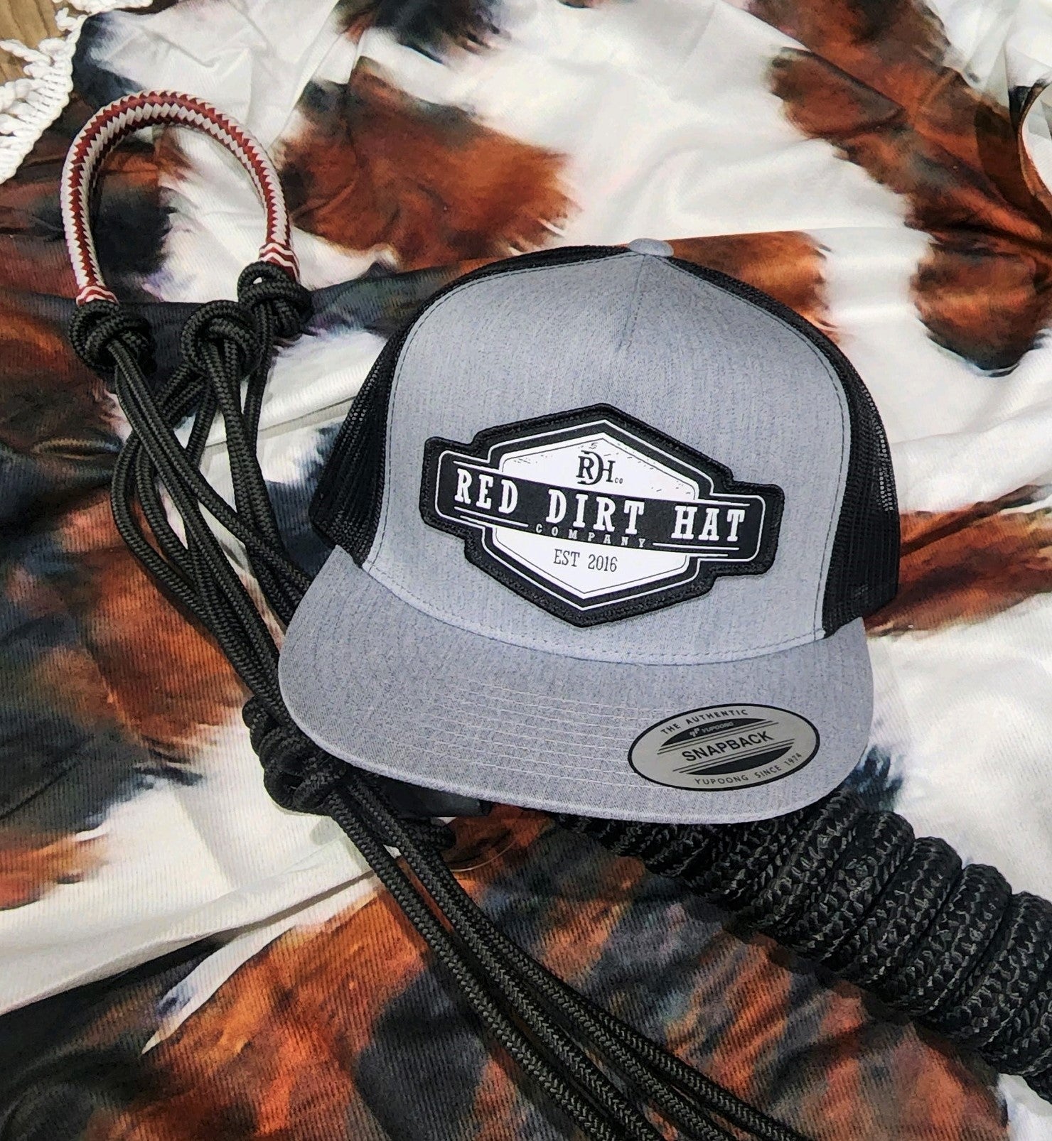 Red Dirt Hat Co. Roughstock Heather Grey/Black 5 panel RDHC-277