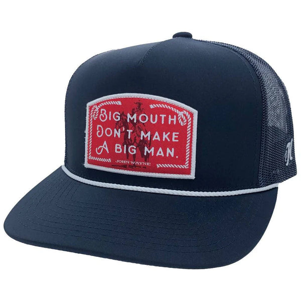 "Big Mouth Don't Make A Big Man-John Wayne" Navy Hat with Patch - 2267T-NV