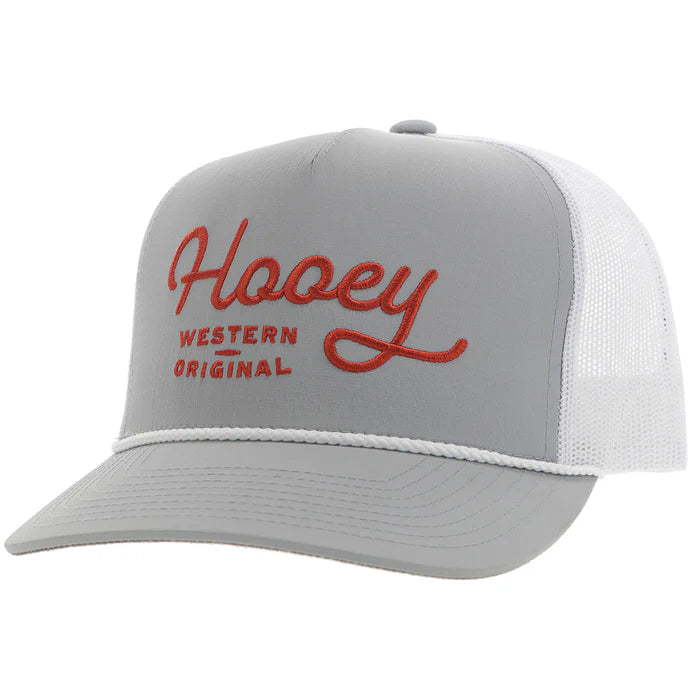 Hooey OG Hat Grey White and Orange Stitching-2460T-GYWH