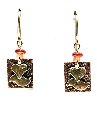 Silver Forest Heart and Wave in Square Pierced earrings NE-2144