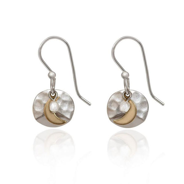 Silver Forest Silver and Gold Moon Earrings - NE-2012