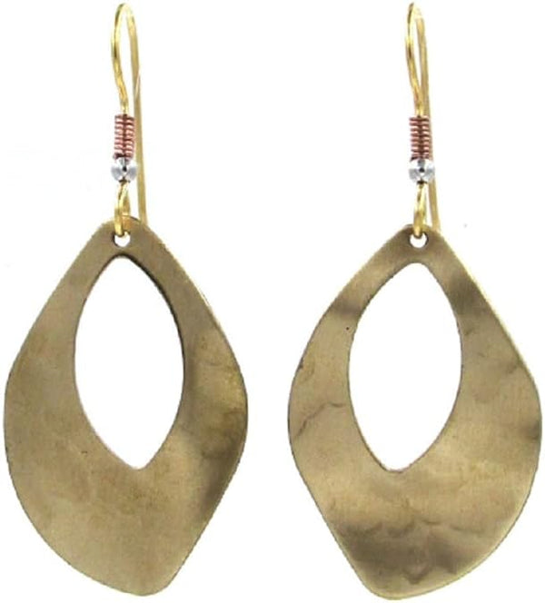 Silver Forest Hammered Organic Shape Earrings - NE-1680