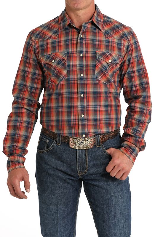 Cinch Men's Red Plaid Long Sleeve MTW1303079