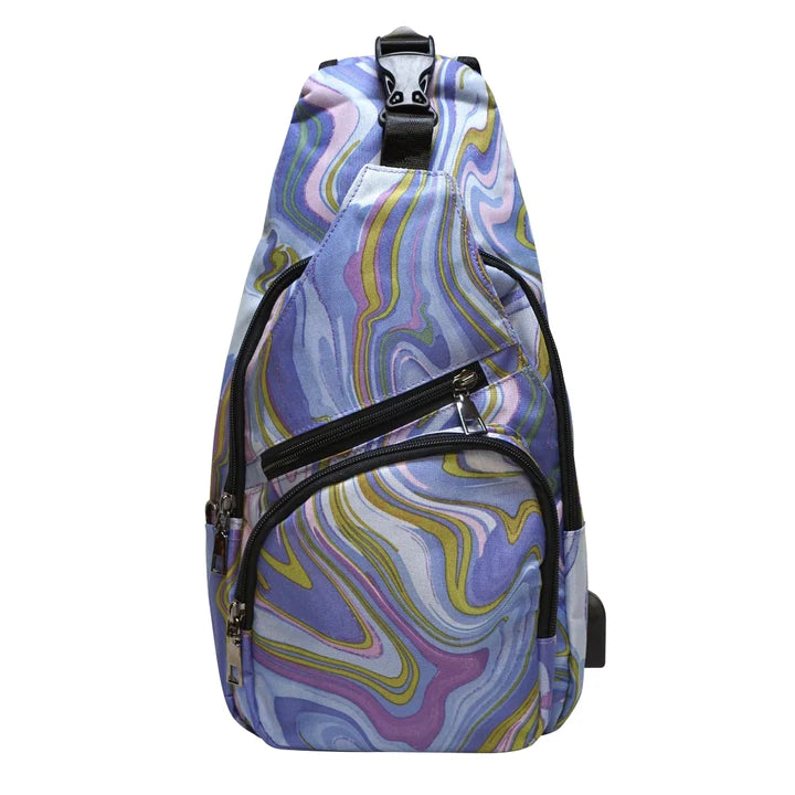 Anti-theft Daypack-Amethyst Swirl-Regular-50220