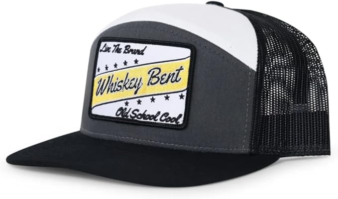 Whiskey Bent Old School 7-Panel Grey/White/Black