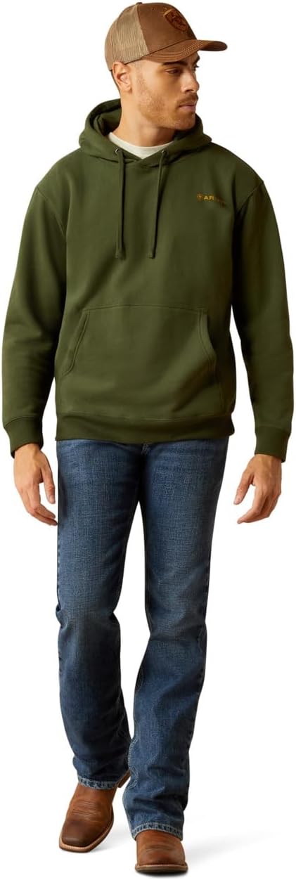 Ariat Men's Barbwire Skull Hoodie - Dark Green - 10052461