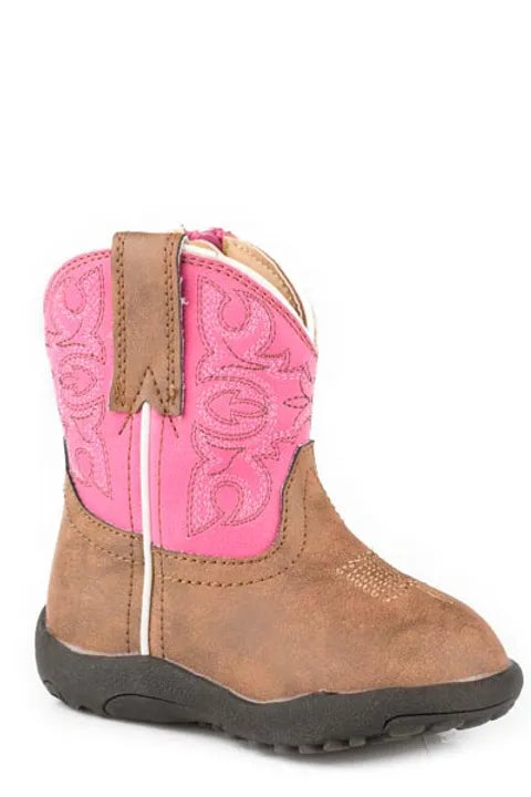 Infants Roper Western Stitch Boot with Pink Shaft Special - 09-016-0191-3505