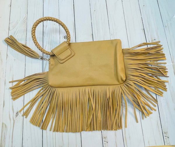 Soft Vegan Leather Fringe Wristlet RP6003CML