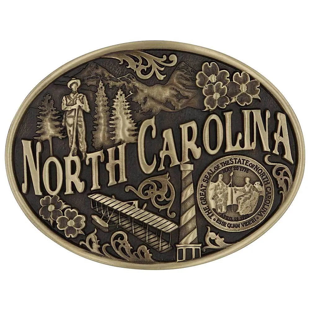 Montana Silversmiths North Carolina State Herritage Attitude Buckle-60811NCC