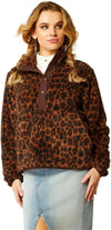 Ariat Women's Berber Snap Front Sweatshirt - Lila Leopard - 10053009