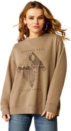 Ariat Women's Western Days Oversized Sweatshirt - Dark Khaki - 10052415