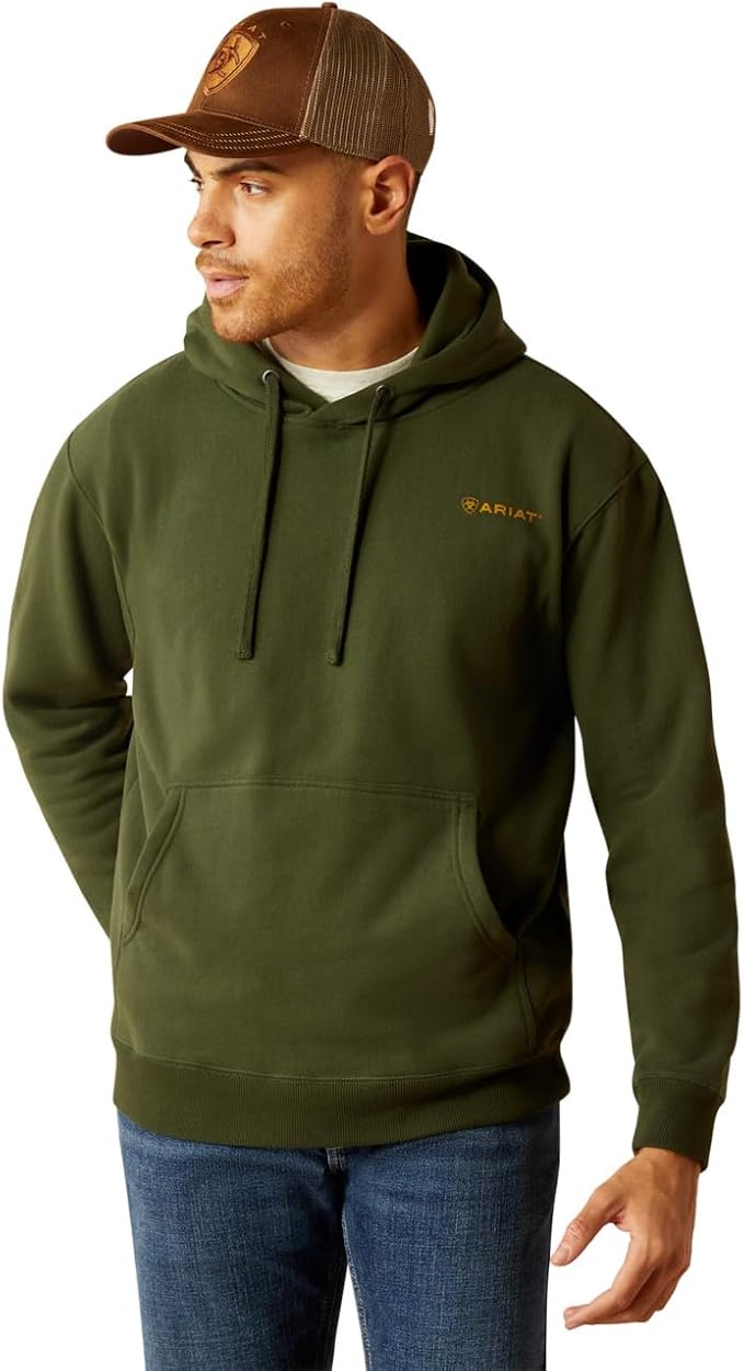 Ariat Men's Barbwire Skull Hoodie - Dark Green - 10052461