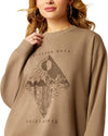 Ariat Women's Western Days Oversized Sweatshirt - Dark Khaki - 10052415