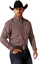 Ariat Men's Team Omar Classic Fit Shirt Burgandy/White 10054055